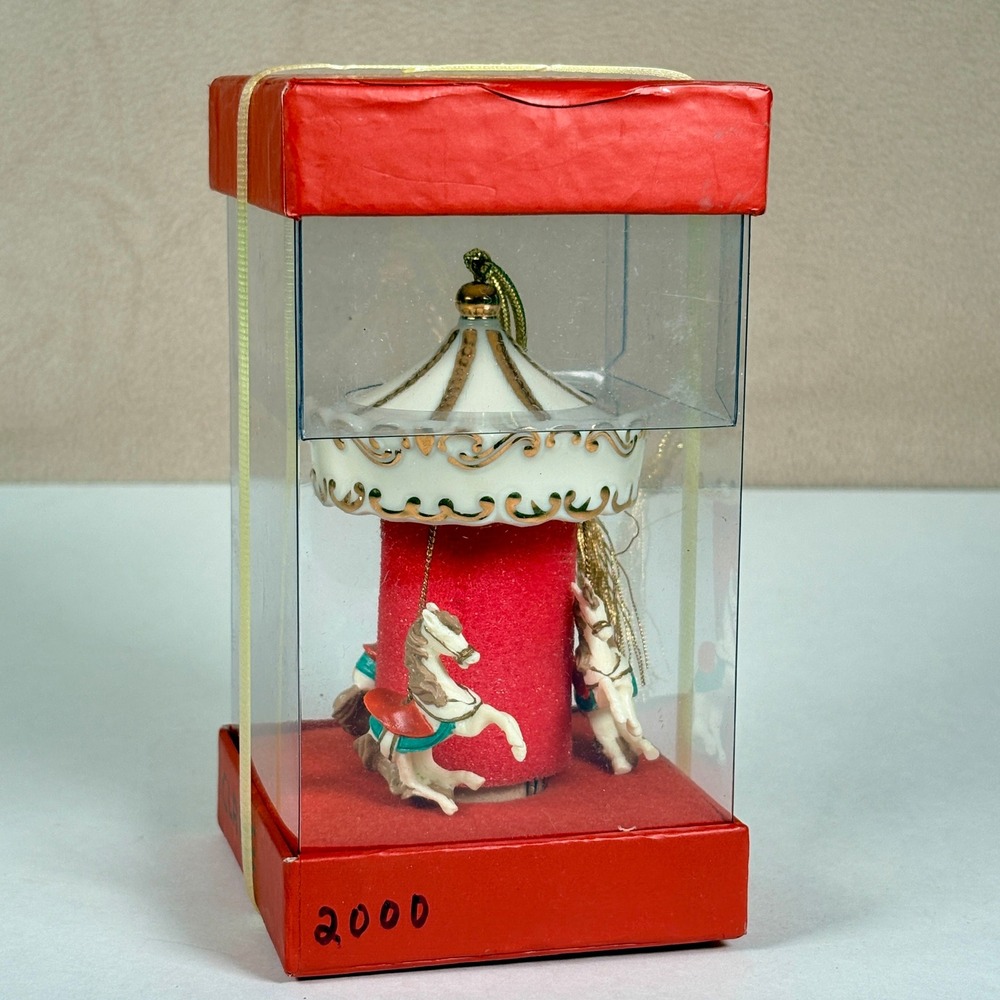 Lenox 2000 Carousel Porcelain Christmas Holiday Ornament Merry Go Round Horse